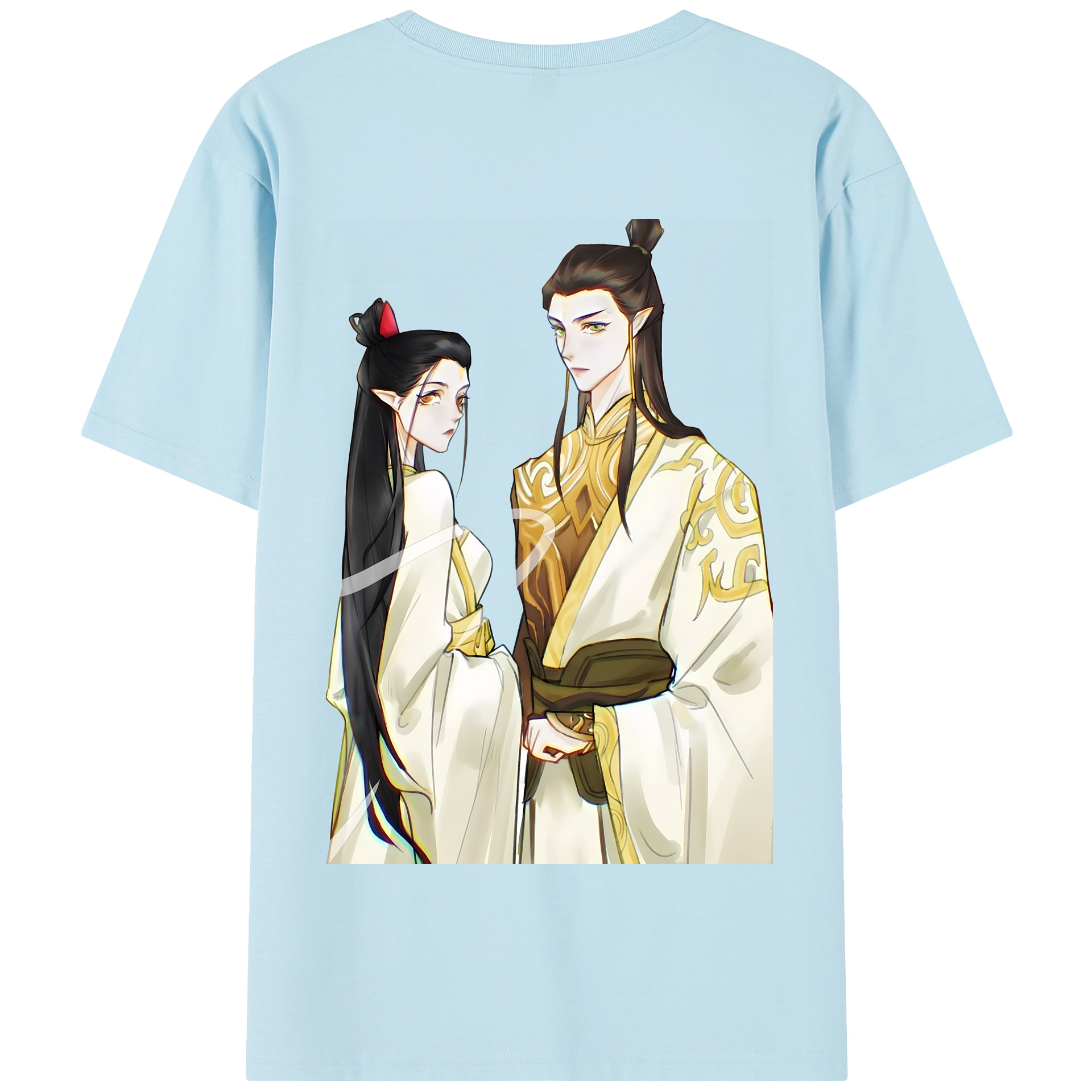 （画像用） Ne Zha 2 ナタ 魔童の大暴れ 綿100％半袖Tシャツ（背面プリント）